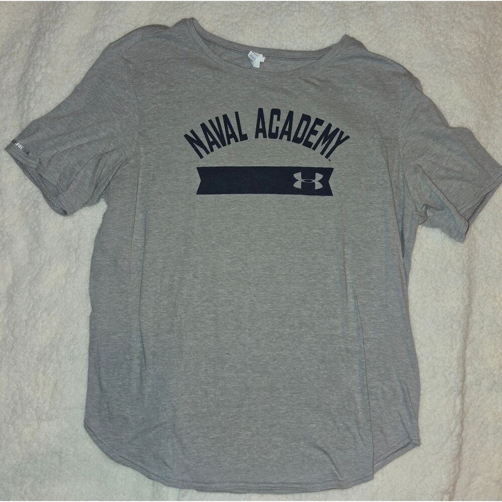 #67 Excellent Pre-Owned Men's Heat Gear Under Armour Naval Academy Shirt Size XL